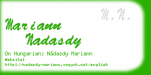 mariann nadasdy business card
