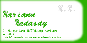 mariann nadasdy business card
